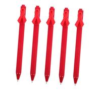 DIYEAH 5pcs Ribbon Ballpoint Pens Smooth Writing Practical Charity Ribbon Design for Volunteers Fundraising Support Cancer Awareness Red Plastic Pens