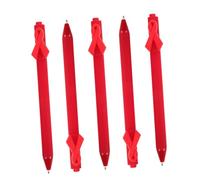 DIYEAH 5pcs Ribbon Shaped Ballpoint Pens Plastic Smooth Writing Pens for Cancer Awareness Fundraising Volunteers Comfortable Grip Red Ribbon Design