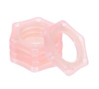 DIYEAH 5pcs Rolling Mic Protective Rings Slip Six Corner Design for Ktv Microphones Durable Easy Installation Shock Resistant Pink Night Glow Color