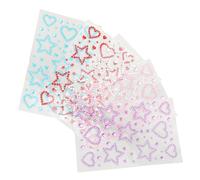 DIYEAH 5pcs Self-adhesive Face Rhinestones Star and Heart Shapes, Multi-color Ab Silver, Pink, Purple, Red, Blue, Festival Face Jewels for Stage Makeup and Party Decorations