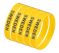 DIYEAH 5pcs Silicone Wristbands with Yellow Country Flag Print Comfortable One Size Fits Most Silicone Bracelets for Competitive Race and Entertainment Club