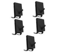 DIYEAH 5pcs Stainless Steel Shower Door Hooks Over Frameless Glass No-Drill Towel Holders with Sponge Pads for Bathroom Storage Rust-Resistant Black