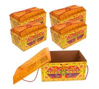DIYEAH 5pcs Thickened Ancestors Money Treasure Chest Papercraft for Qingming Festival Traditional Sacrificial Paper Products with Heaven Ghost Money and Ancestral Tribute Banknotes for