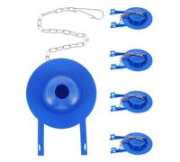 DIYEAH 5pcs Toilet Flapper Replacement Flush Valve Washer and Seal Stainless Steel Chain Water Saving Toilet Tank Flapper Button Repair for Bathroom Blue