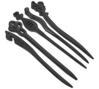 DIYEAH 5pcs Vintage Black Ebony Imitation Wood Hair Sticks for Long Hair Chinese Hanfu Accessories Classic for Updo and Bun Styling Random Styles