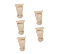 DIYEAH 5pcs Vintage Solid Wood Corbel Decorative Carved European Style Roman Column Traditional Wooden Corbels for Walls Doors Windows Home Hotel Villa Decoration