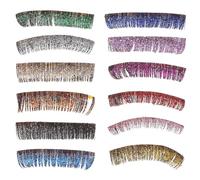 DIYEAH 6 Pairs Glitter Colored False Eyelashes 15mm Handmade Dense Faux Lash Extensions for Cosplay Stage Makeup Random Color