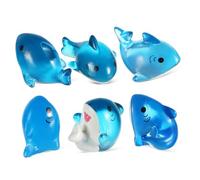 DIYEAH 6 Pcs Mini Resin Shark Figurines Cute Ocean Animal Statues for Fish Tank Decor and Miniature Landscapes Resin Material Compact Shark Party Favors and Collectible Ornaments