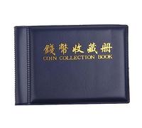 DIYEAH 60-Coin Collection Album Book Navy Blue 10 Pages Coin Collecting Holder Storage Binder for Coin Collectors and Money Handling