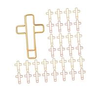 DIYEAH 60pcs Cross-Shaped Metal Paper Clips for Journaling and Bible Study Compact Christian Bookmarks in Gold Rose Gold Portable Office School Home Supplies for Organizing Documents