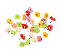 DIYEAH 60pcs Daisy Shaped Thumb Tacks Colorful Resin Pushpins for Pinboard for Cork Boards Art Projects and Travel Photos Convenient Daily Use and Replacement