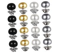 DIYEAH 60pcs Diy Shirt Buttons Pearl Button Covers for Blouses Clip Safety Brooch Lapel Pins No Sew Reusable Lightweight