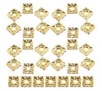 DIYEAH 60pcs Golden Square Spacer Beads for Jewelry Making Bling Rhinestone Cube Beads for DIY Crafts Bracelets Necklaces and Earrings Jewelry Making Supplies
