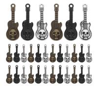 DIYEAH 60pcs Skull Guitar Charms: Musical Instruments Charms Small Punk Pendant For Halloween Jewelry Making Findings Necklace Bracelet Earring Diy Accessory