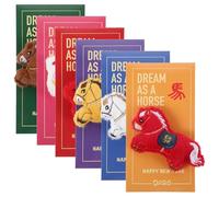 DIYEAH 6pcs 3D Plush Embroidered Horse Red Envelopes for Chinese New Year 2026, Traditional Lunar New Year Money Packets, Prosperity Hongbao Red Money Bags for Festival, Birthday, Wedding