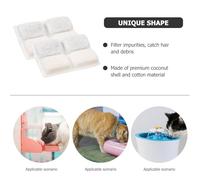 DIYEAH 6pcs Activated Carbon Filter Pads for Cat Water Fountain, Coconut Shell Charcoal Filtration Mat, Pet Water Dispenser Replacement Filters for Healthy Drinking