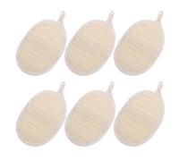 DIYEAH 6pcs Bath Exfoliating Body Scrubber Sponges Natural Cotton-Linen Material Gentle Dead Skin Remover for All Skin Types Bath Cleaning Tool