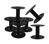 DIYEAH 6pcs Black Plastic Wire Spools Cord Reel Drum Spooler Dispenser for Cable Management and Electrical Cord Organization, DIY Craft and Home Project Use