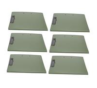 DIYEAH 6pcs Clipboard Folder with Strong Double Clips Multipurpose Document Organizer for Office Education Construction Horizontal Vertical Paper Holder Military Green