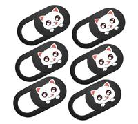 DIYEAH 6pcs Cute Cat Privacy Webcam Cover Peeping Lens Protector for Laptops Tablets Movable Slider Durable Accessory for Peace of Mind