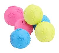 DIYEAH 6pcs Dog Chew Balls for Puppies Made of Sturdy Tpr Material, Teething Squeaky Designed to Exercise Oral Muscles, for Home Use and Interactive Play Random Color