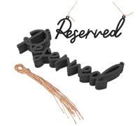 DIYEAH 6Pcs Elegant Wooden Chair Wedding Reserved Signs with Hanging Rope Reusable Rustic Reserved Seat Decorations for Wedding Reception Party Supplies