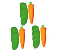 DIYEAH 6pcs Funny Pencil Case Lihit Lab School Supplies Silicone Pen Bag Zipper Large Capacity