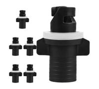 DIYEAH 6pcs Inflatable Kayak Pump Adapter Black Plastic | Leak-resistant Seal, Precise Fit, One Adapter Set, Faster Setup for Camping and Watersports Use