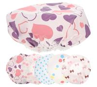 DIYEAH 6pcs Kids Shower Hair Hats with Elastic Design, Waterproof Eva Material Bath Caps for Boys and Girls, Comfortable and Lightweight Bathing Bonnets for Shower and Random Color