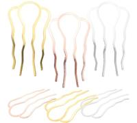 DIYEAH 6pcs Metal Side Hair Comb Set with Wave Design Multi-color Gold Rose Gold Silver Sturdy Hair Styling Pins and Updo Styling