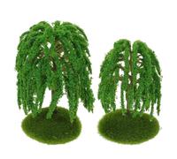 DIYEAH 6pcs Miniature Trees: Mini Fake Trees Plastic Willow for Diorama Train Scenery Architecture Building Models Railroad Landscape