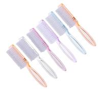 DIYEAH 6pcs Nail Brush Set Ergonomic Long Handle for Fingernail and Toenail Cleaning, Sturdy Plastic and Nylon Material, for Manicure, Pedicure, and Bathroom Cleaning Random Color