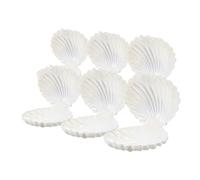DIYEAH 6pcs Pearl White Seashell Candy Boxes Plastic Jewelry Holders Wedding Party Favor Containers Small Mermaid Treat Display Storage