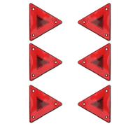 DIYEAH 6pcs Red Reflective Triangle Warning Signs for Car and Vehicles, Plastic Slow Moving Vehicle Safety Reflectors, Not Easy to Fall, for Road Trips