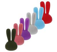 DIYEAH 6Pcs Reusable Rabbit Wine Glass Markers Cartoon Decorative Drink Charms Stemware Identifiers for Parties Weddings Christmas Wear-resistant Cup Tags