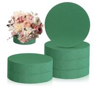 DIYEAH 6pcs Round Floral Foam Blocks for Flower Arrangements Phenolic Resin Dry Wet Bricks with Water Retention for Fresh Artificial Flowers Sturdy Craft Base for Wedding Home Decor Table