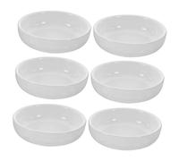 DIYEAH 6pcs Round White Ceramic Condiment Containers Small Sauce Dishes Tiny Dipping Bowls for Family Kitchen BBQ Picnic Party Serving Appetizer Plates