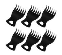 DIYEAH 6pcs Set Wide Tooth Hair Styling Combs for Men, Plastic Hairdressing Combs Suitable for Curly Hair, for Salon and Daily Use, Black Colour
