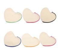 DIYEAH 6Pcs Sublimation Canvas Zipper Pouch Set, Heart-Shaped Blank DIY Cosmetic Bag and Pencil Case for Travel, Heat Transfer Canvas Wallet with Colored Zippers, Creative Craft Storage