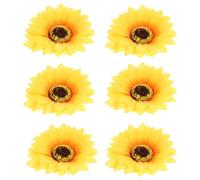 DIYEAH 6pcs Sunflower Hair Clips Daisy Hair Pin Cloth and Metal Yellow Secure Alligator Clip for Women and Beach Outings Parties