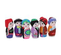 DIYEAH 6pcs Traditional Chinese Opera Face Miniature Dollhouse Accessories Resin Figurines for Kids, Decorative Items Showcasing Cultural Heritage, Suitable for Home Decor and Office