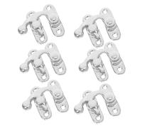 DIYEAH 6PCS Vintage Box Catch Hooks with Screws Decorative Cabinet Latches for Jewelry Boxes Toolboxes and Chests Secure Buckle Hardware for Multi Purpose Storage and Craft Projects