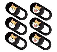 DIYEAH 6Pcs Webcam Cover Slide Cute Dog Pattern Easy to Use Protector for Laptop Phone Tablet Durable Material Protects Against for Safe Digital Life