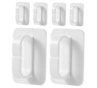 DIYEAH 6pcs White Adhesive Wall Hooks Openable Ring Design for Bathroom Kitchen Towel Loofah Hanging Space-Saving Self-Stick Multi-Purpose Wall Mount Storage