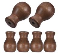 DIYEAH 6Pcs Wooden Cord Tassels for Window Blinds Wood Pull Knobs for Curtain and Roman Shade Cord Pulls Simple Brown Blind Accessories for Living and Home