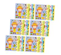 DIYEAH 6sets Career Puzzle Dress Up Stickers for Interactive Educational DIY Sticker with Colorful Designs Fine Motor Skill Development for Family School and Birthday Activities