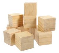 DIYEAH 6X6X6Cm Wooden Craft Cubes 10Pcs Wood Square Blocks for DIY Decorations Art Projects Versatile Small Cubes for Painting Staining and Educational Activities