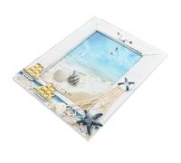 DIYEAH 7-Inch Vertical Wooden Photo Frame Desktop Decoration Sailing Boat Design White Nautical Style Picture Holder for Home and Office Display