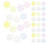 DIYEAH 70pcs Christmas Snowflake Ornaments Lightweight Plastic Snowflake Hanging Decorations in Vivid Colors for Tree Winter Wonderland Holiday Party Supplies