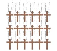 DIYEAH 72pcs Rustic Wooden Cross Charms Handcrafted Burrfree Surface Natural Wood Material Coffee Colour Cross Shape for DIY Jewelry Supplies Baptism